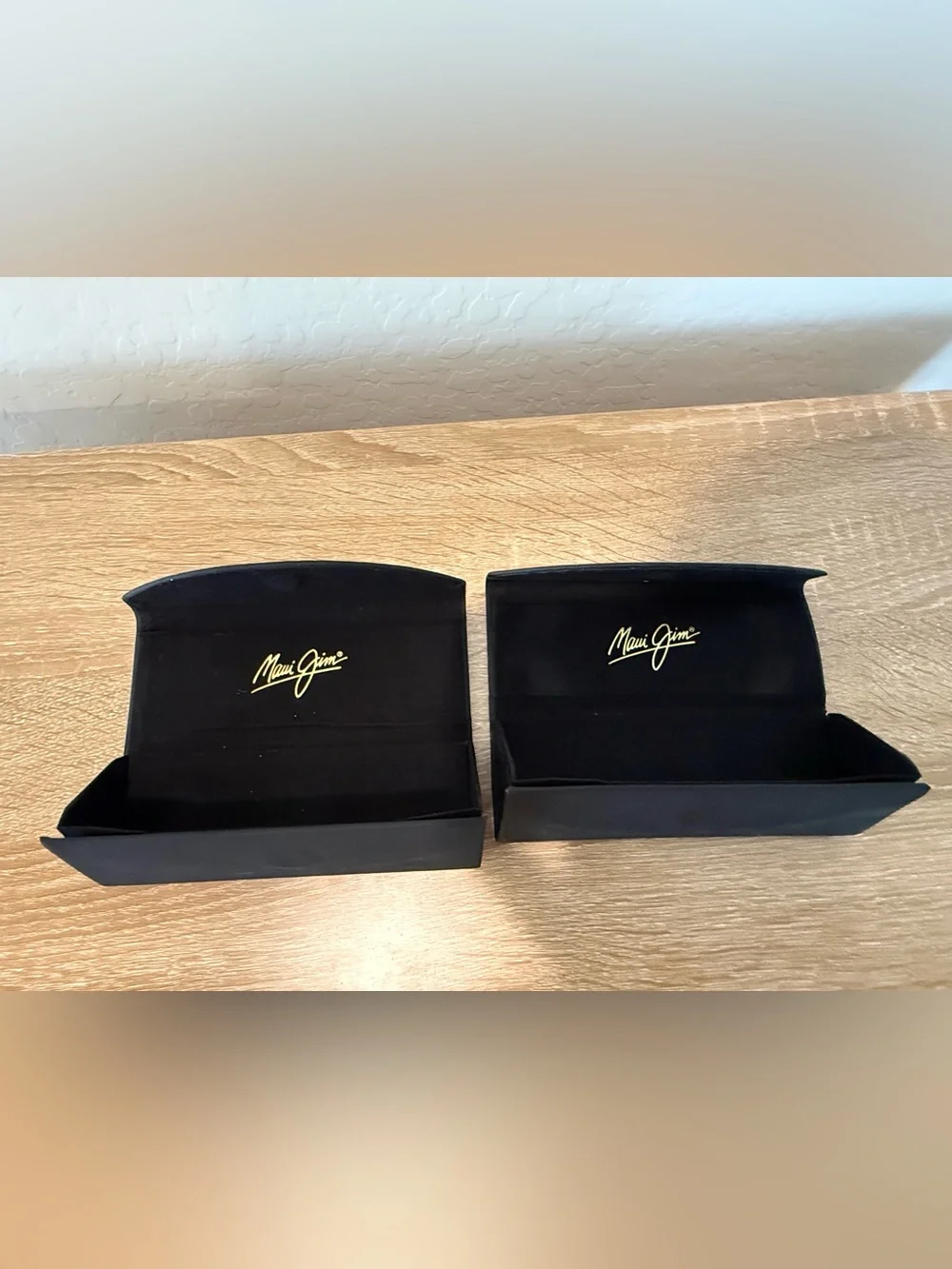 Lot of 2 Maui Jim Folding Matte Black Sunglasses Case